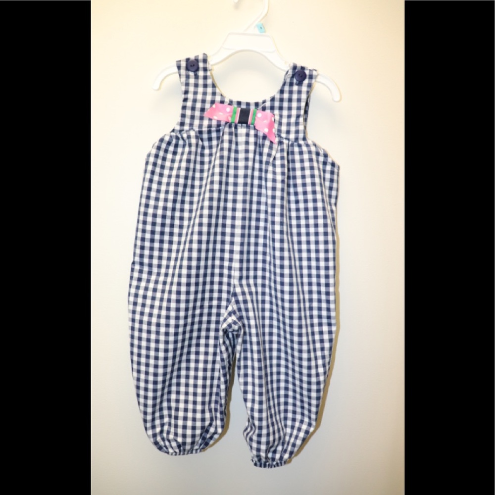 CHEZ AMI By PATSY AIKEN NAVY & WHITE CHECK JUMPER